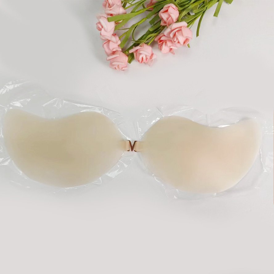 Hot sale Solid state invisible Strapless Mango push up Sticky Petals Breast lift Pasties Nipple cover Adhesive Silicone bra