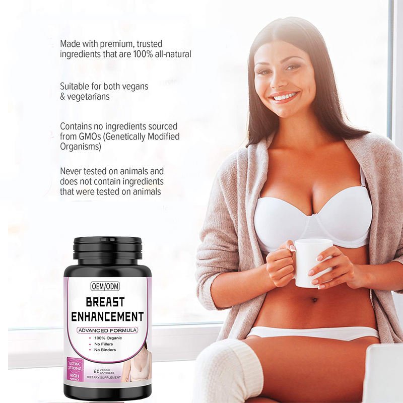 Beautiful Green Organic Breast Tight Capsule Breast Hormone Pills Women Use Breast Enlargement Pills Natural 60 Customization