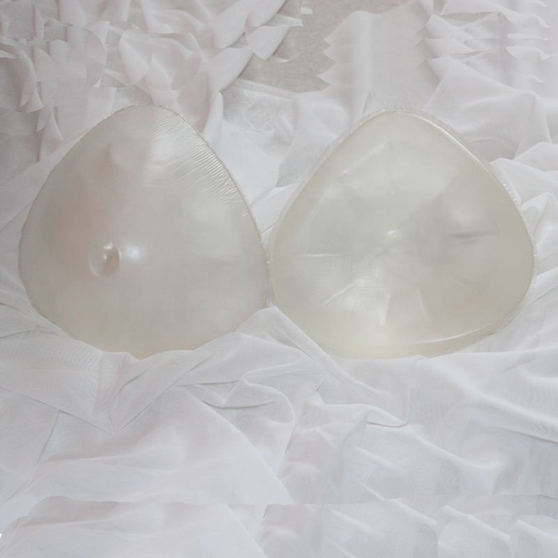 Wholesale Adults Transparent Health Medical Silicone Breast Form Prosthesis Triangle Spiral Swimming Clear Reusable Realistic