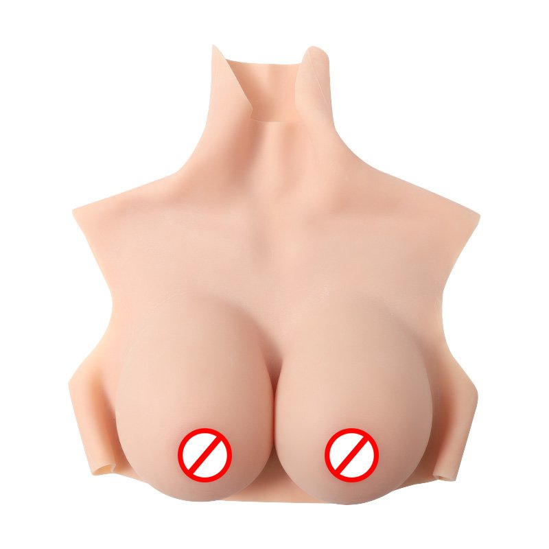 Mastectomy Silicone Breastplate Round Collar Breast forms for Crossdresser Transgender Drag-Queen C-G Cup Silicone Liquid Filler