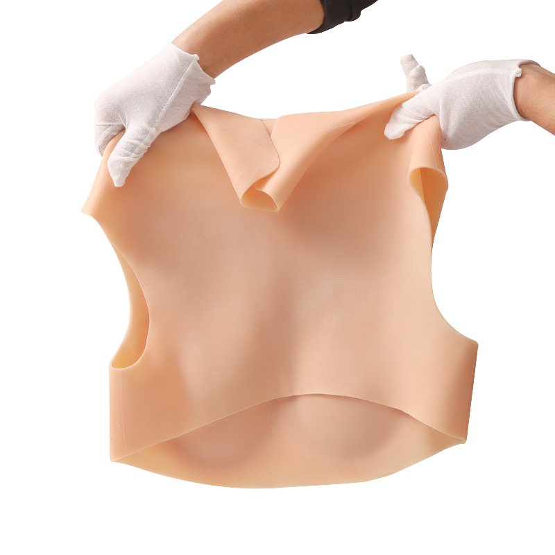 Mastectomy Silicone Breastplate Round Collar Breast forms for Crossdresser Transgender Drag-Queen C-G Cup Silicone Liquid Filler