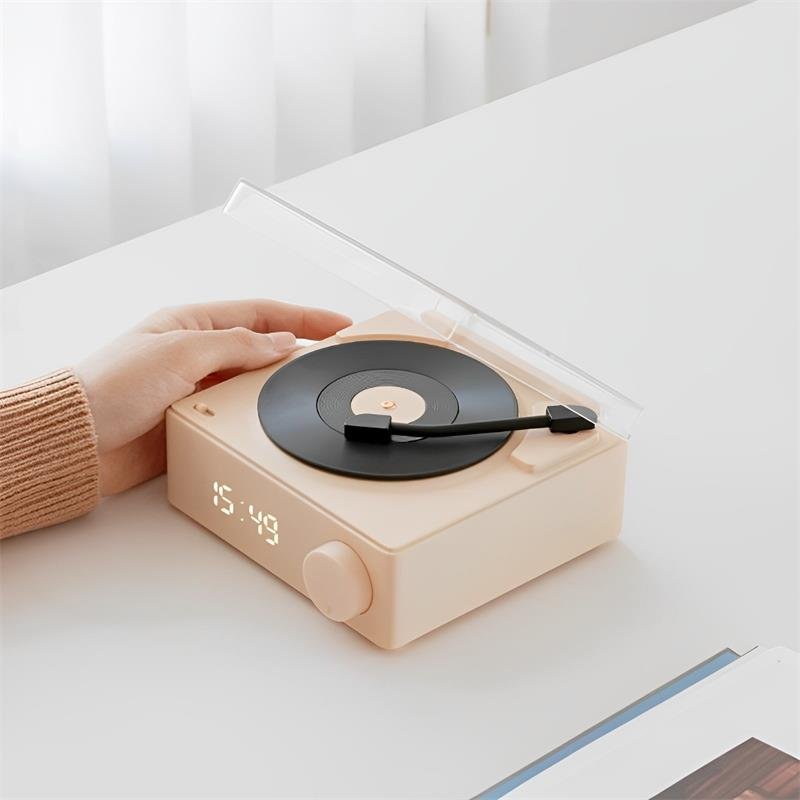 Redwingy Retro Wireless Lautsprecher Bluetooth 5.0 Stereo Music Player Desktop Wecker Vintage Form Tf Karte