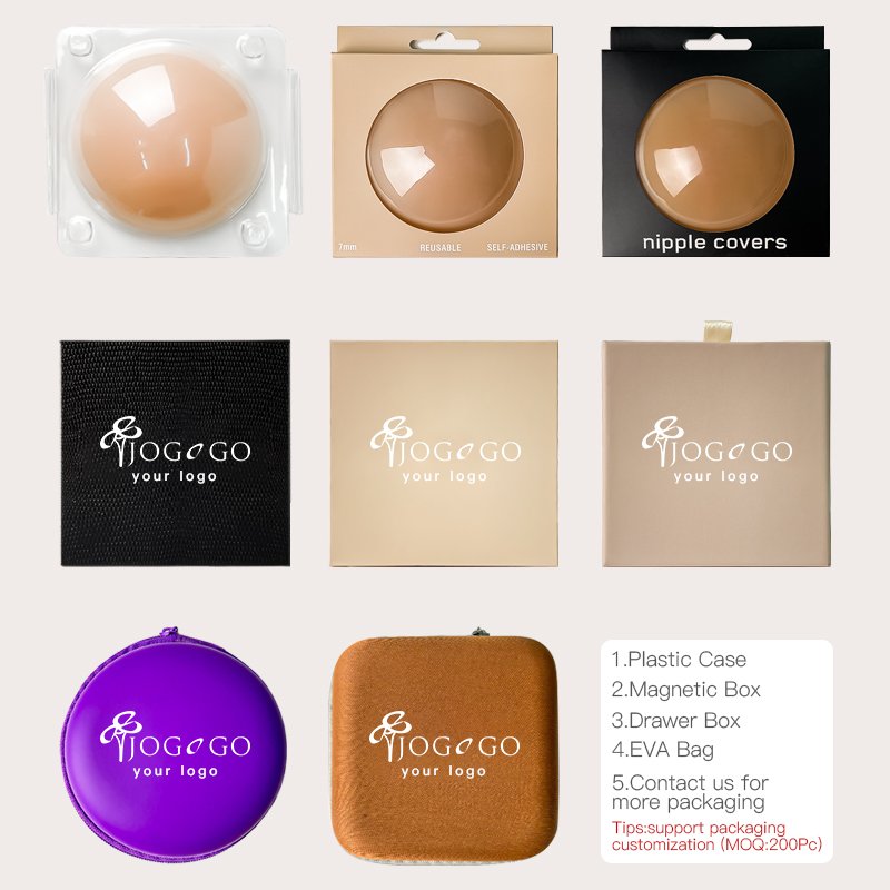 Customized Physical Store Packaging Women Pasties Reusable Matt Invisible Medical Grade Opaque Silicone Adhesive Nipple Cover