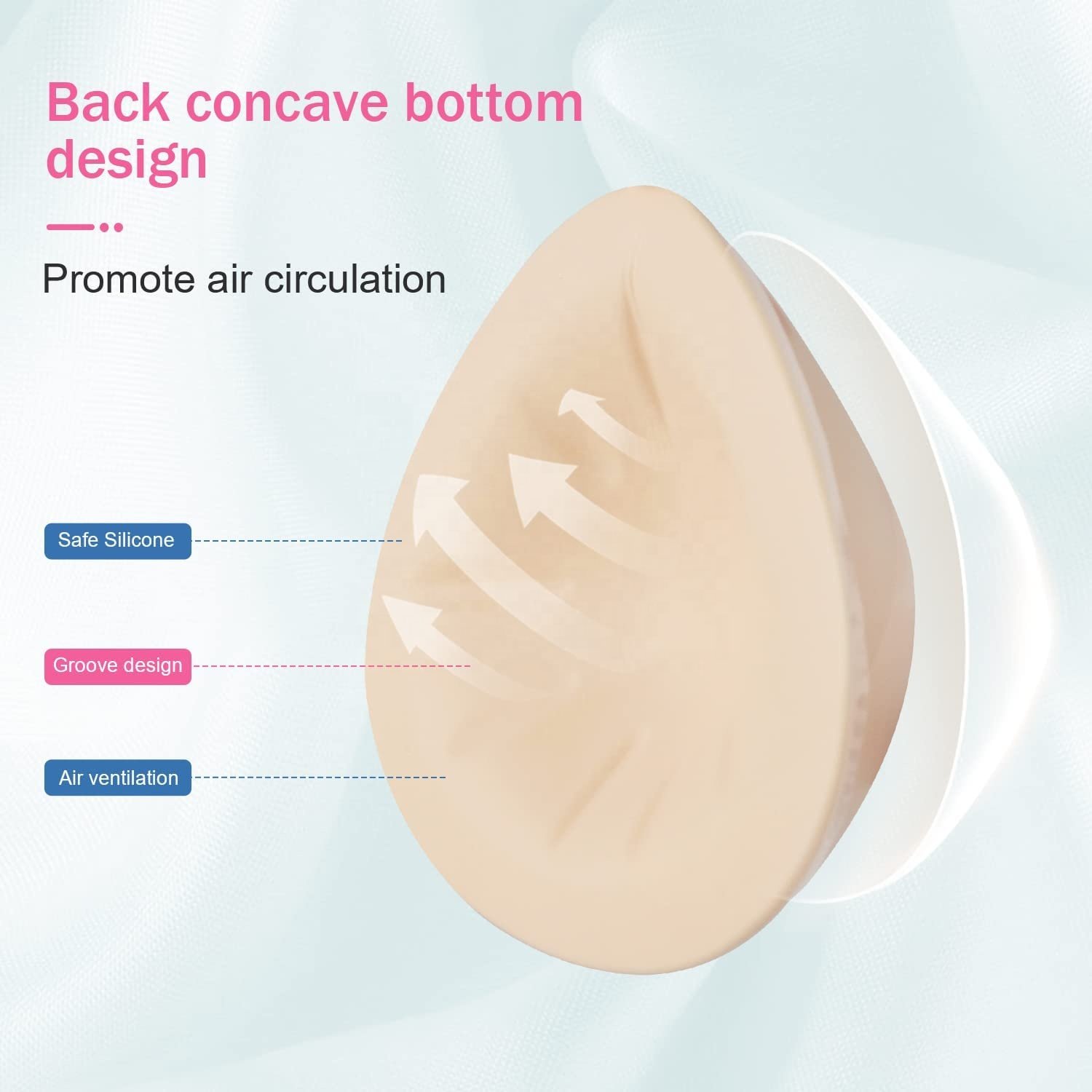 Lightweight Comfortable Silicone Breast Forms Prosthesis Bra Transparent Health Medical Silicone 100 Pairs Reusable for Adults