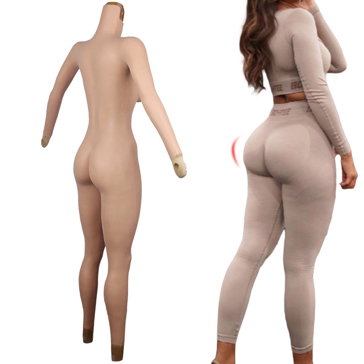 Silicone Underwear With Arms Feet Realistic Whole Bodysuit Breast Forms Vagina Silicone Full Body Suit Crossdressing Lingerie