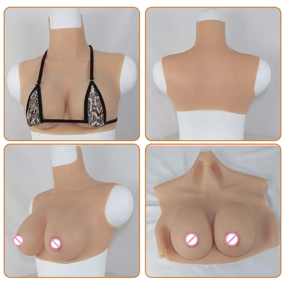 Realistic Hiding Penis Female Silicone Vagina Pant And G/H Cup Silicone Boobs For Crossdresser Costume Sissy Transgender Cosplay