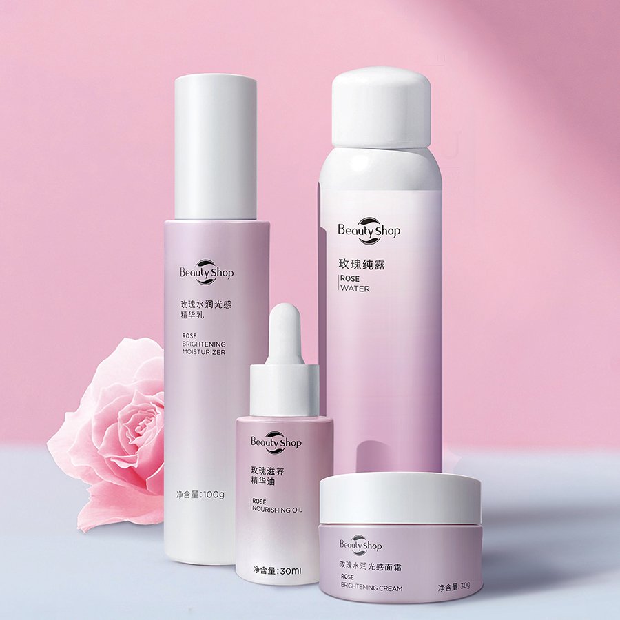 Gentle and Purifying Skin-friendly Non-irritating Hydrating Skin Care Product Set of Five Rose Water Radiant Set Liquid Face