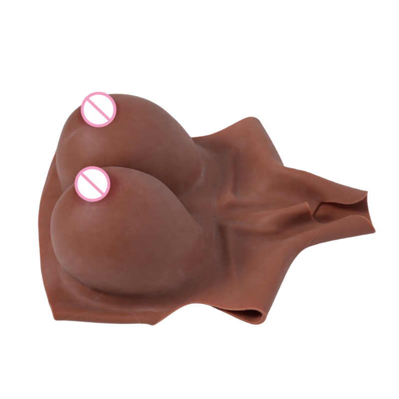 Brown Huge breast forms silicone backless cotton filler push up realistic breast forms for drag queen crossgender transgender