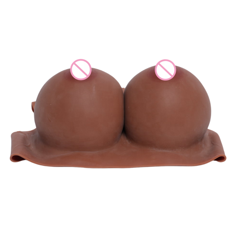 Brown Huge breast forms silicone backless cotton filler push up realistic breast forms for drag queen crossgender transgender