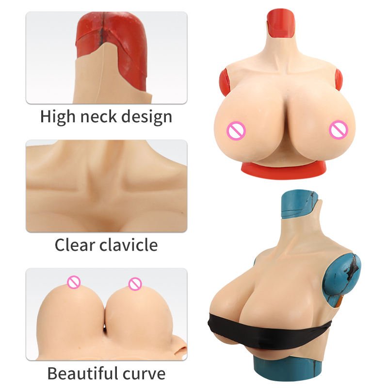 Male To Female K Cup Sexy Giant Tits Half Body Aritificial Silicone Breast Forms For Crossdresser Sissy Transgender