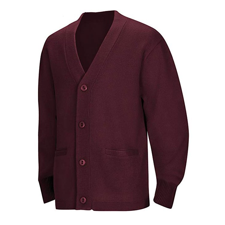 China OEM new design color custom button up slim fit knitted outwear wool blend coat blank vintage men winter sweater cardigan