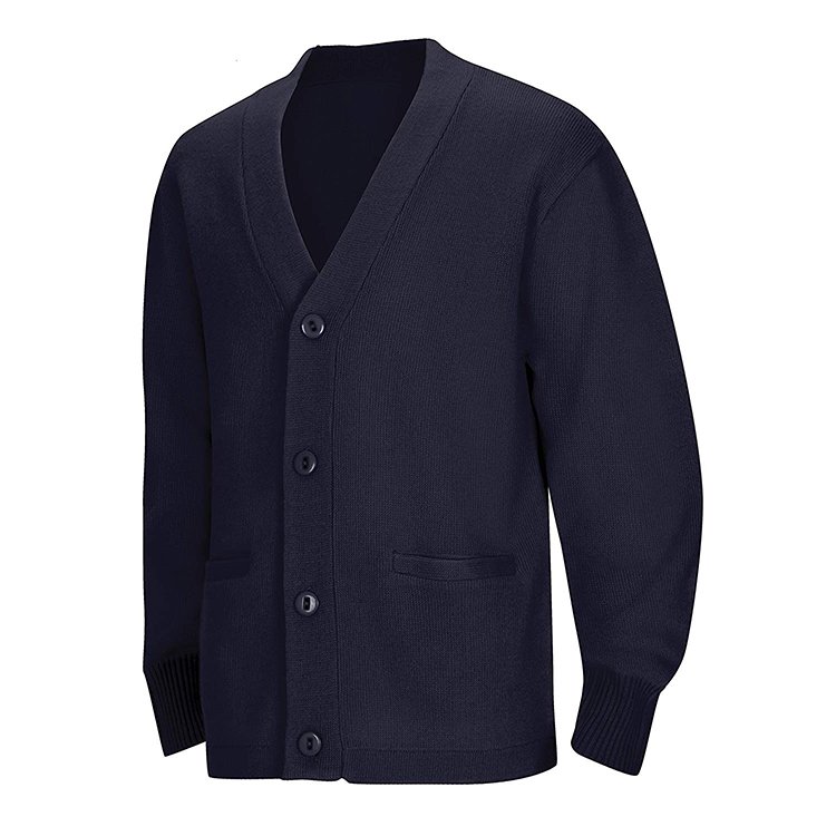China OEM new design color custom button up slim fit knitted outwear wool blend coat blank vintage men winter sweater cardigan