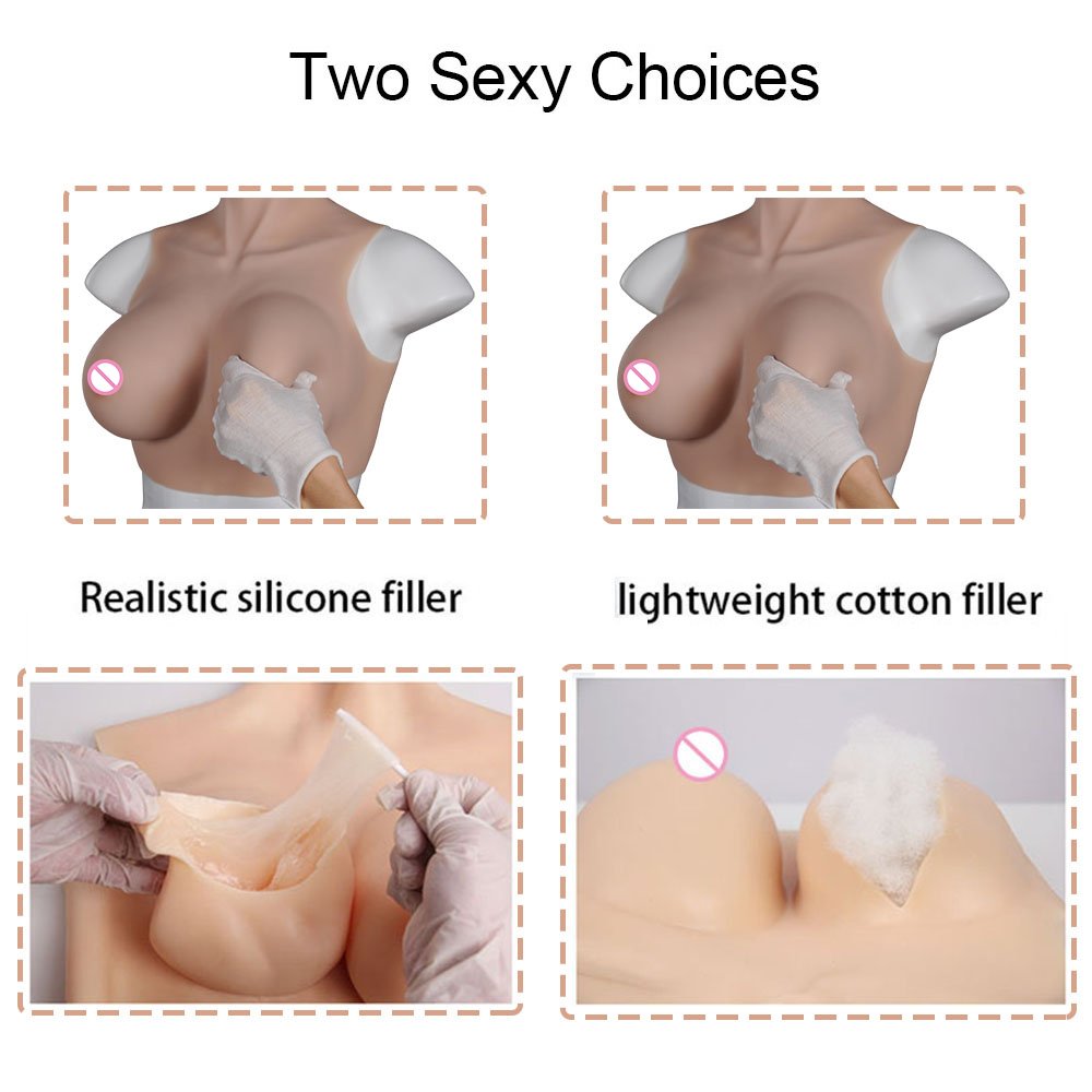 Crossdresser Silicone Fake Chest Boobs Realistic Breast Forms Enhancer Tits For Drag Queen Cosplay
