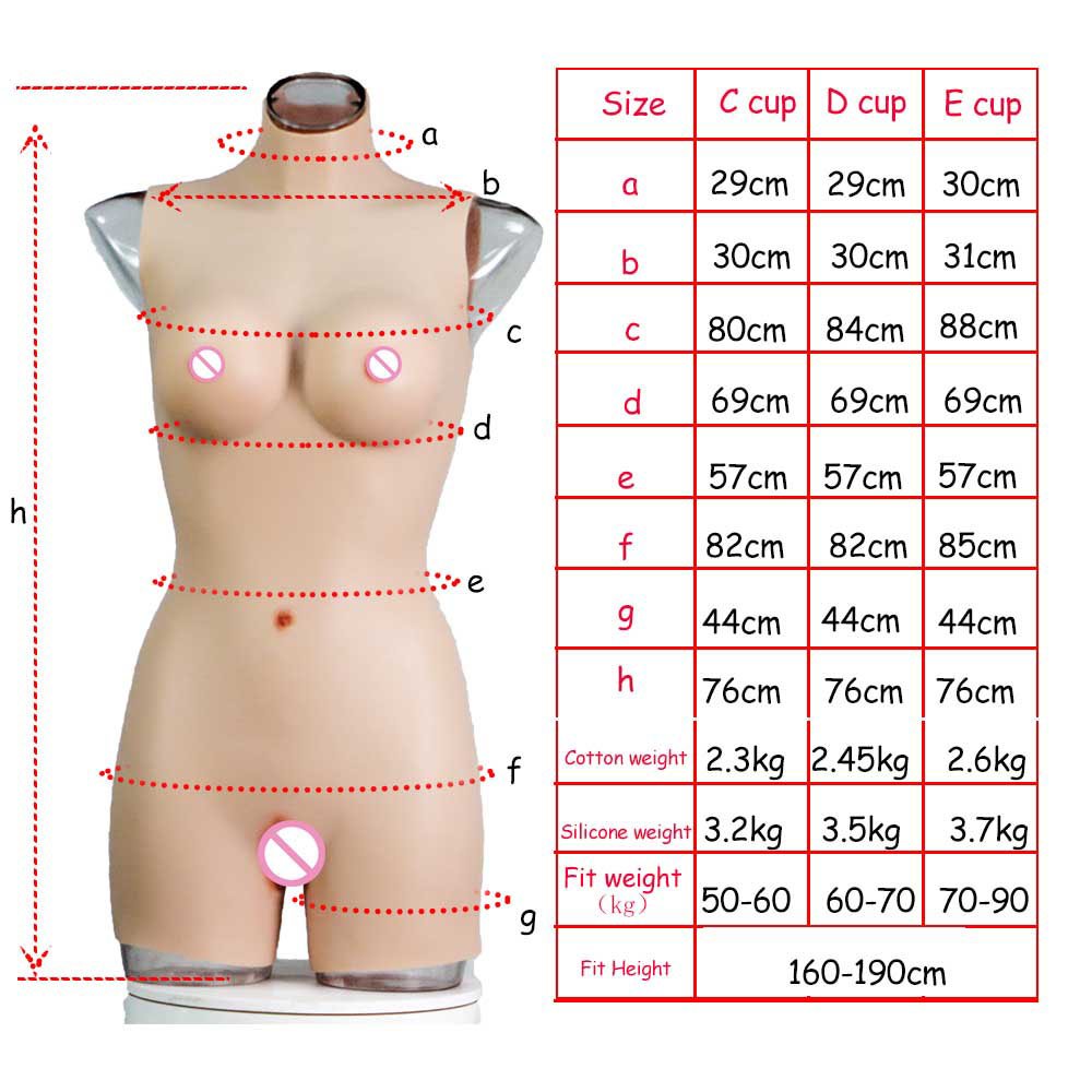 Full Silicone Bodysuit Fake Pussy WIth Breast Forms B-E cup boobs Tits Drag Queen Vagina For Transgender Crossdresser