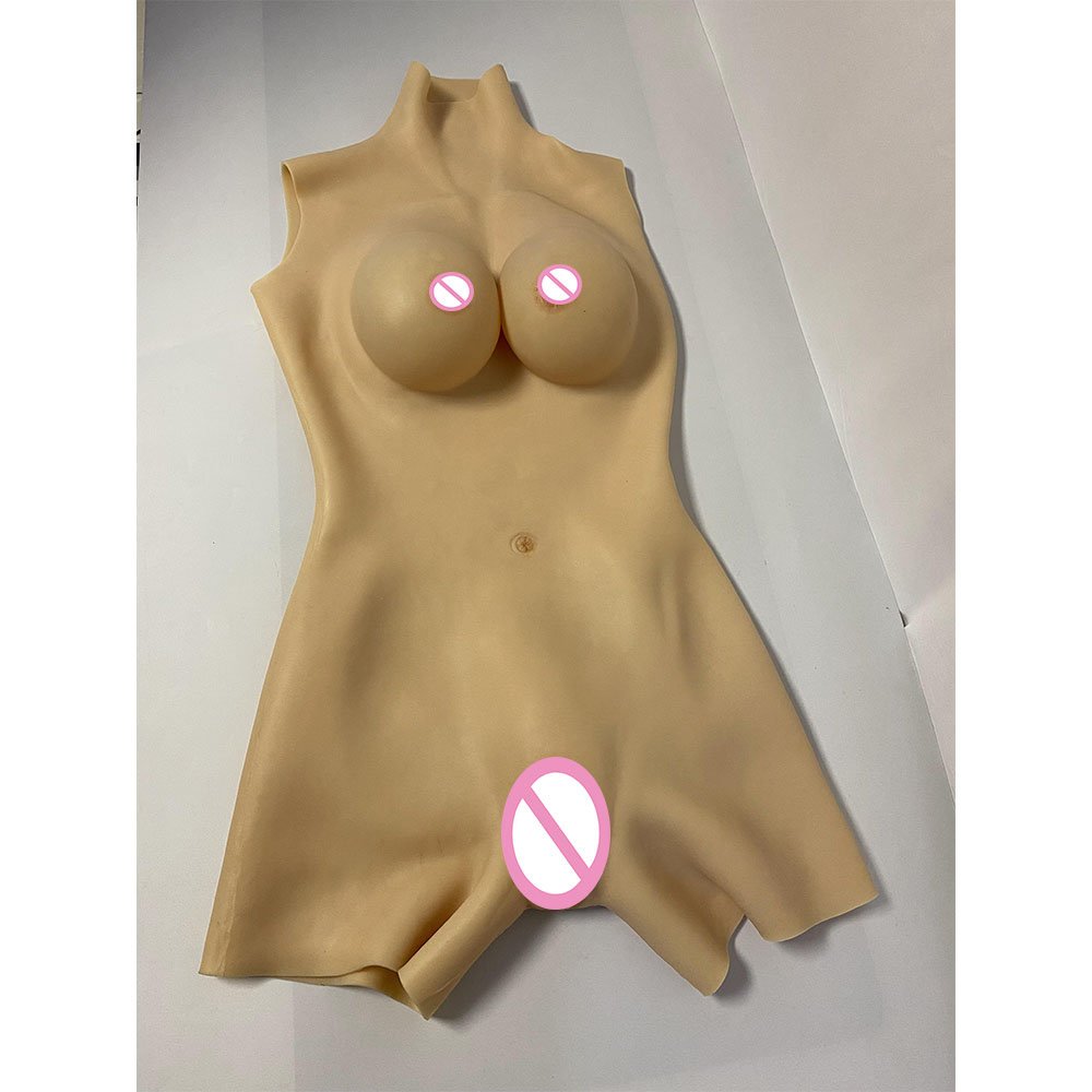 Full Silicone Bodysuit Fake Pussy WIth Breast Forms B-E cup boobs Tits Drag Queen Vagina For Transgender Crossdresser