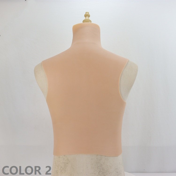Silicone Breast Form High Collar with Navel Artificial Breast Form for Crossdresser Transgender Drag Queen Shemale