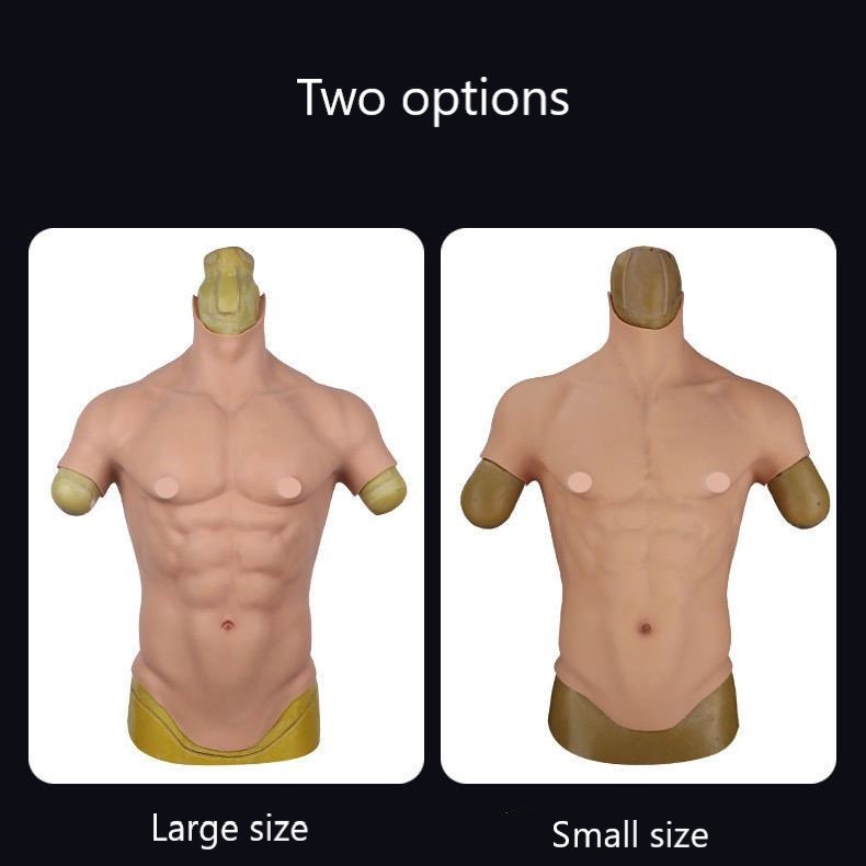 Realistic fake muscle suit Silicone Artificial Breast Forms costume Cosplay Halloween chest simulation skin