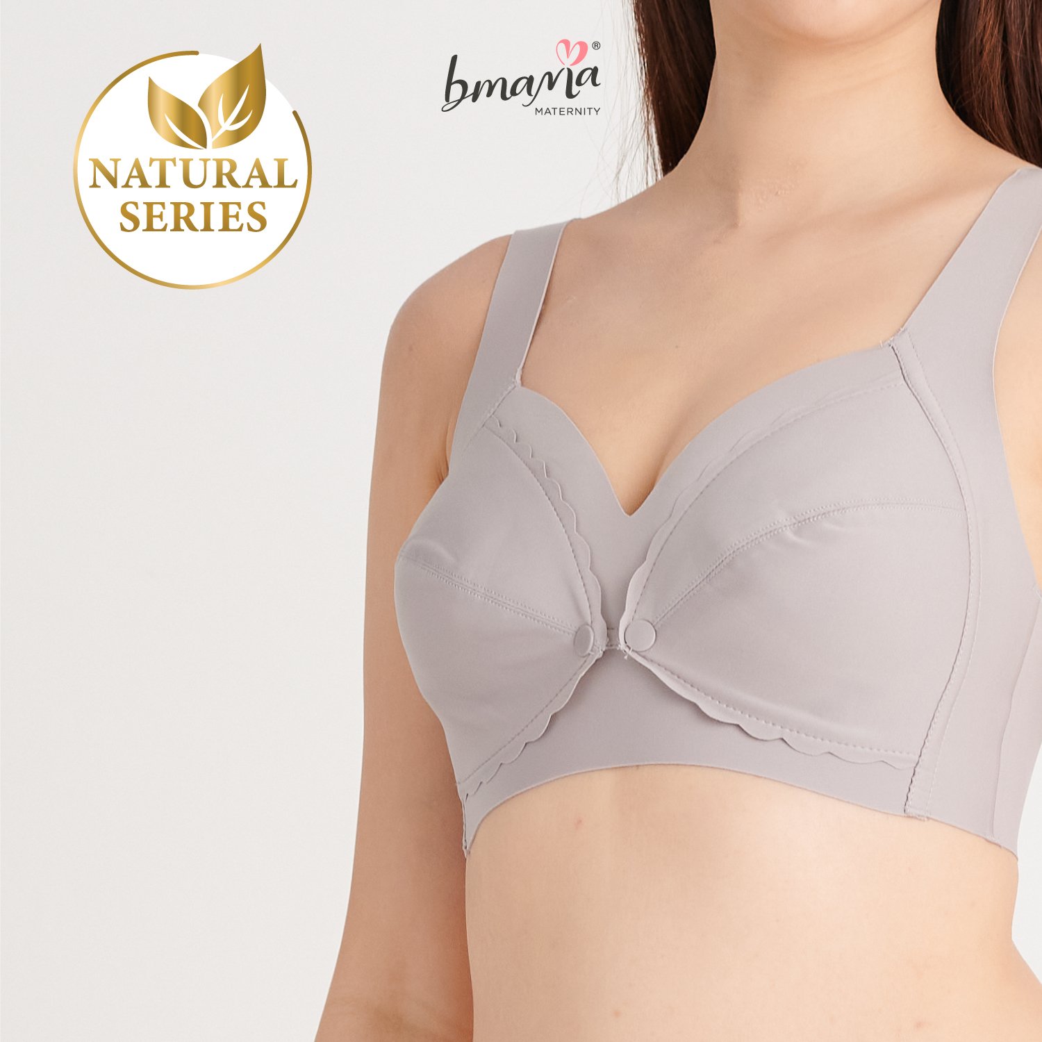 Front open button ultra-thin style breast feeding bra Bmama Embroidery Lux Latex Front-Button Nursing Bra with adjusted-straps