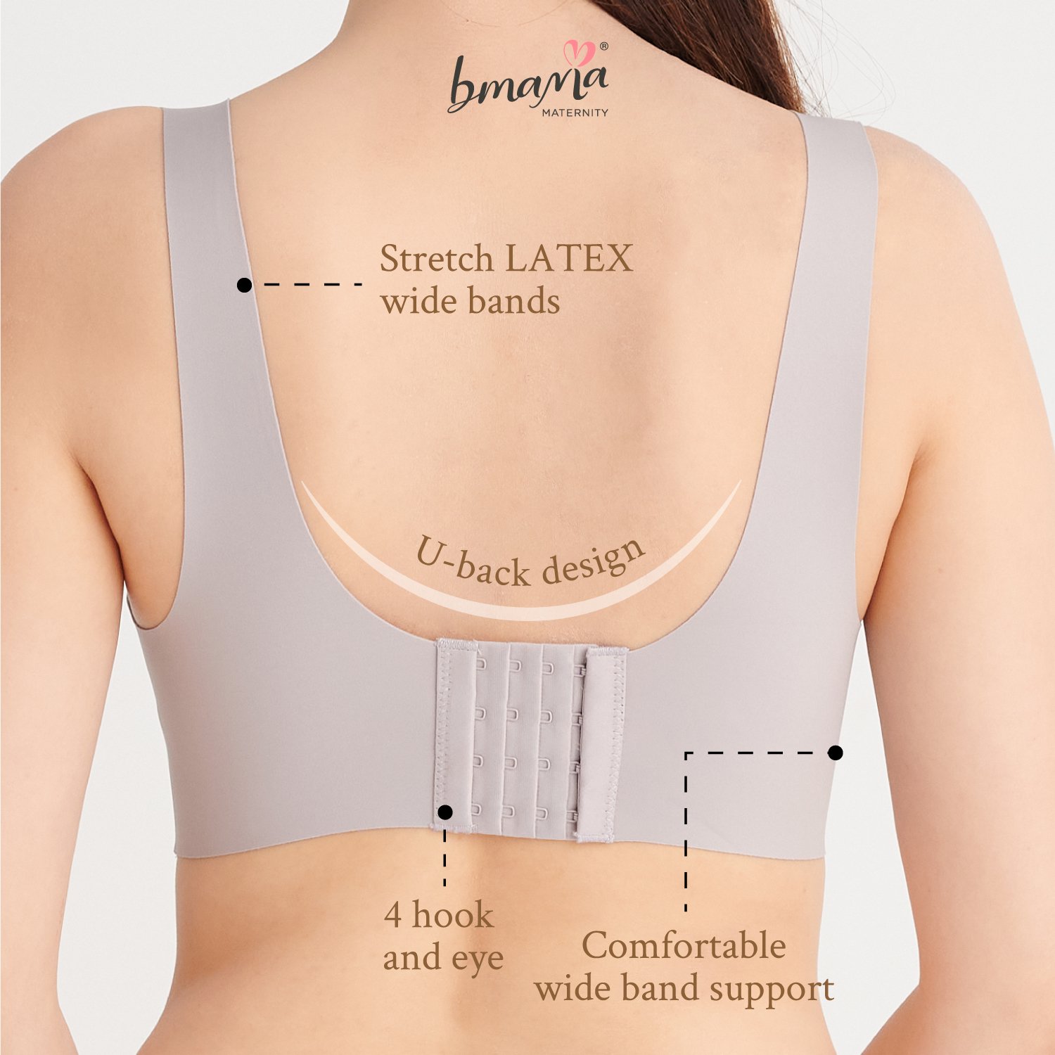 Front open button ultra-thin style breast feeding bra Bmama Embroidery Lux Latex Front-Button Nursing Bra with adjusted-straps