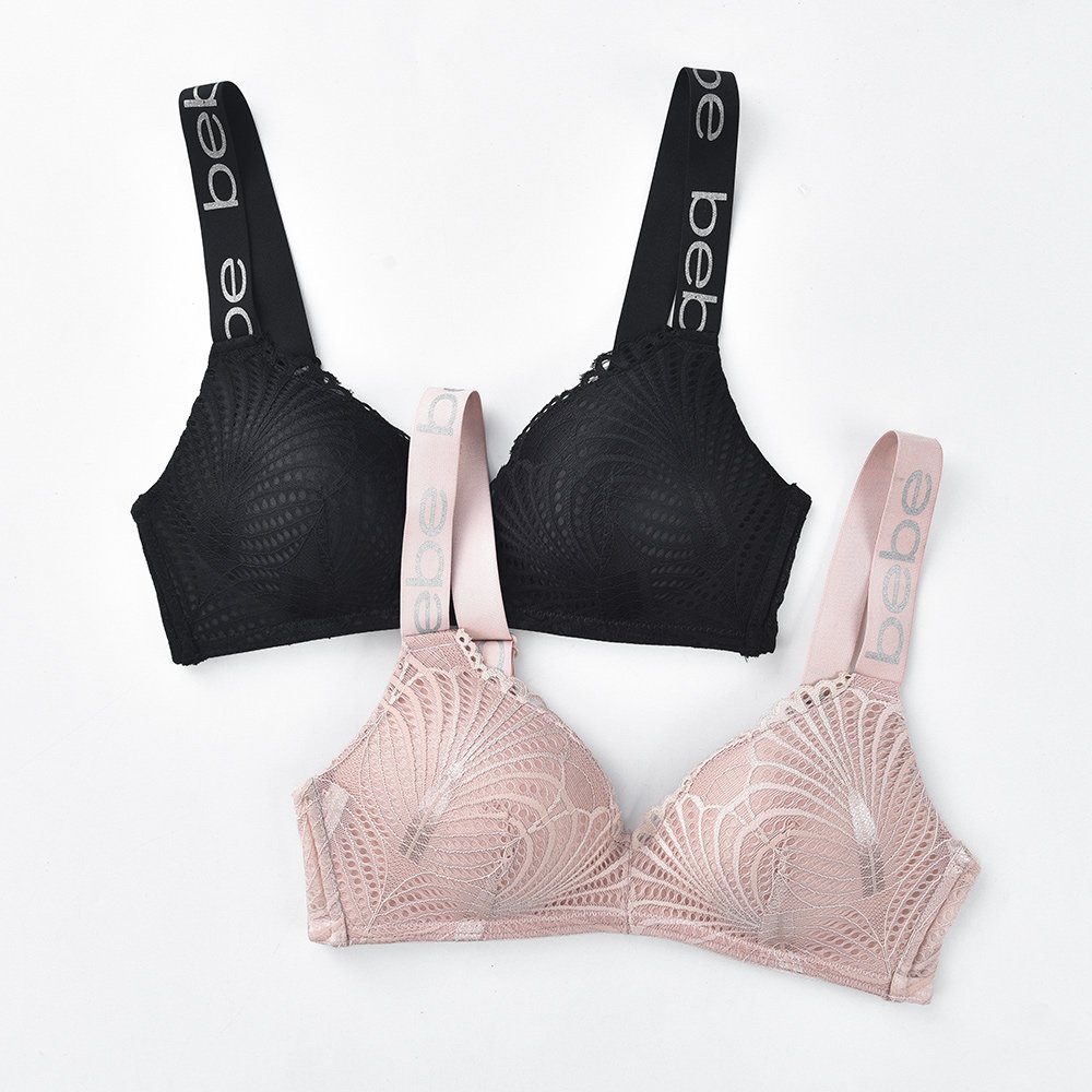 PengSheng Custom LOGO Sexy Seamless Wireless Floral Lace Lingerie Moulded Cup Push Up No Steel Women Ladies Bra Bralette