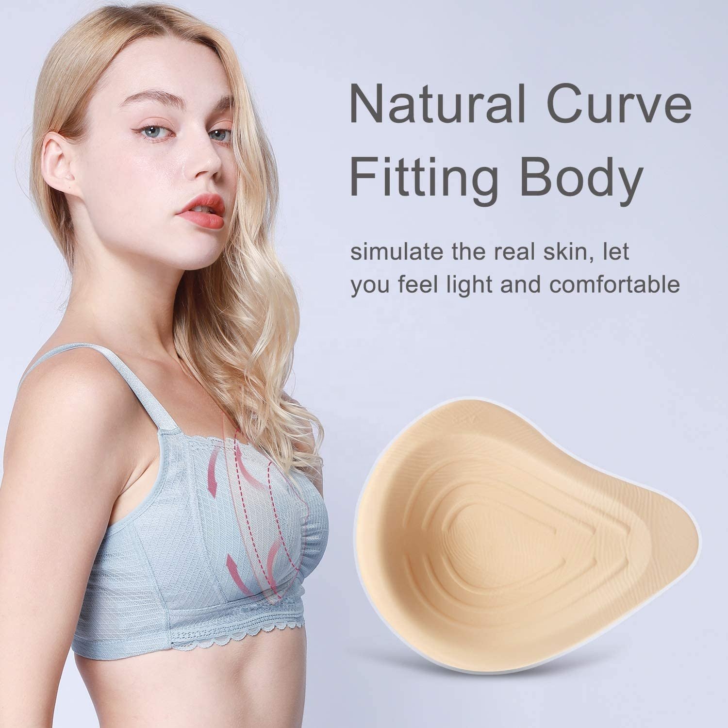 Lightweight Beige Spiral Silicone Breast Form Cheap Realistic Fake Boobs Adults Reusable Crossdresser Chest Use Mastectomy Women