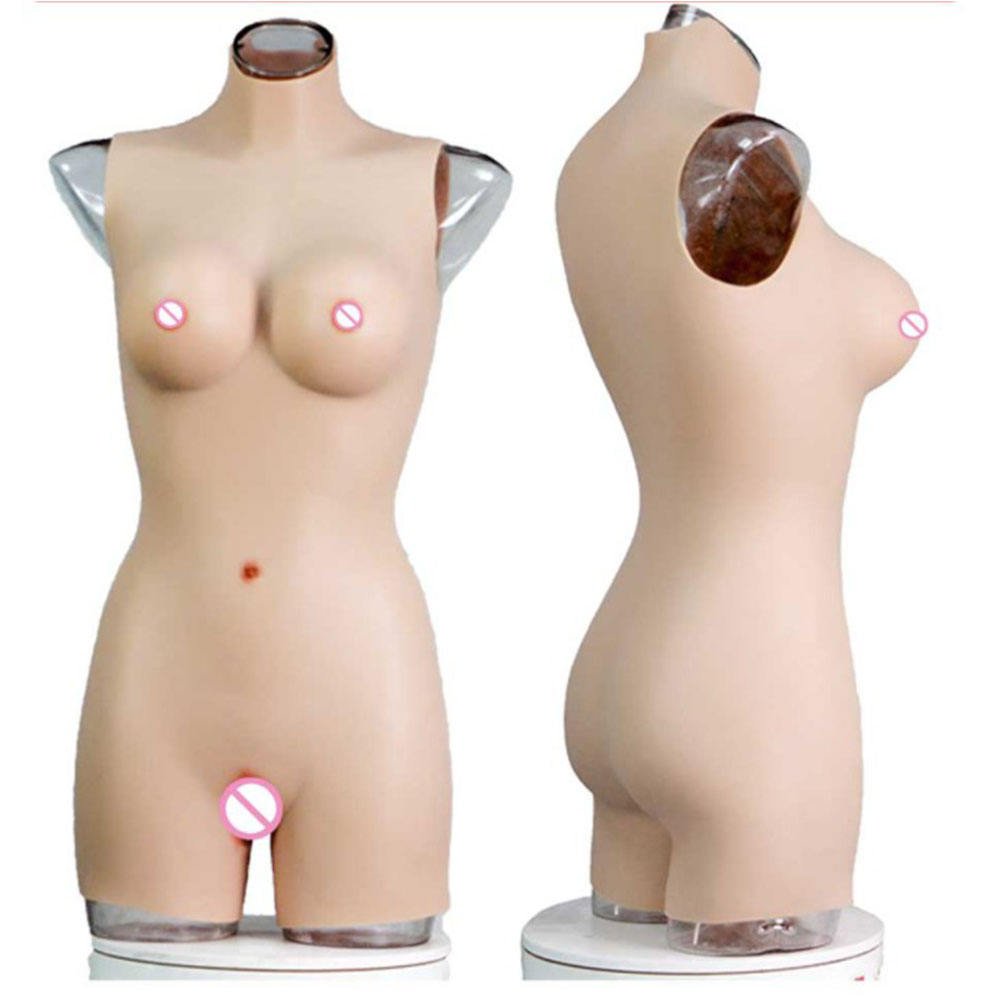 Customized Lifelike Wearable Silicone Full Body Suit Breastplate Big Breast Forms Bodysuit for Transgender Cosplayer