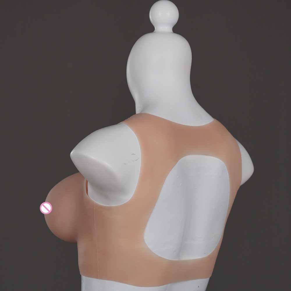 Upgraded Silicone Fake Breast Forms Backless Type Realistic Wearable Boobs for Crossdressing Man to Woman Transgender Cosplayer