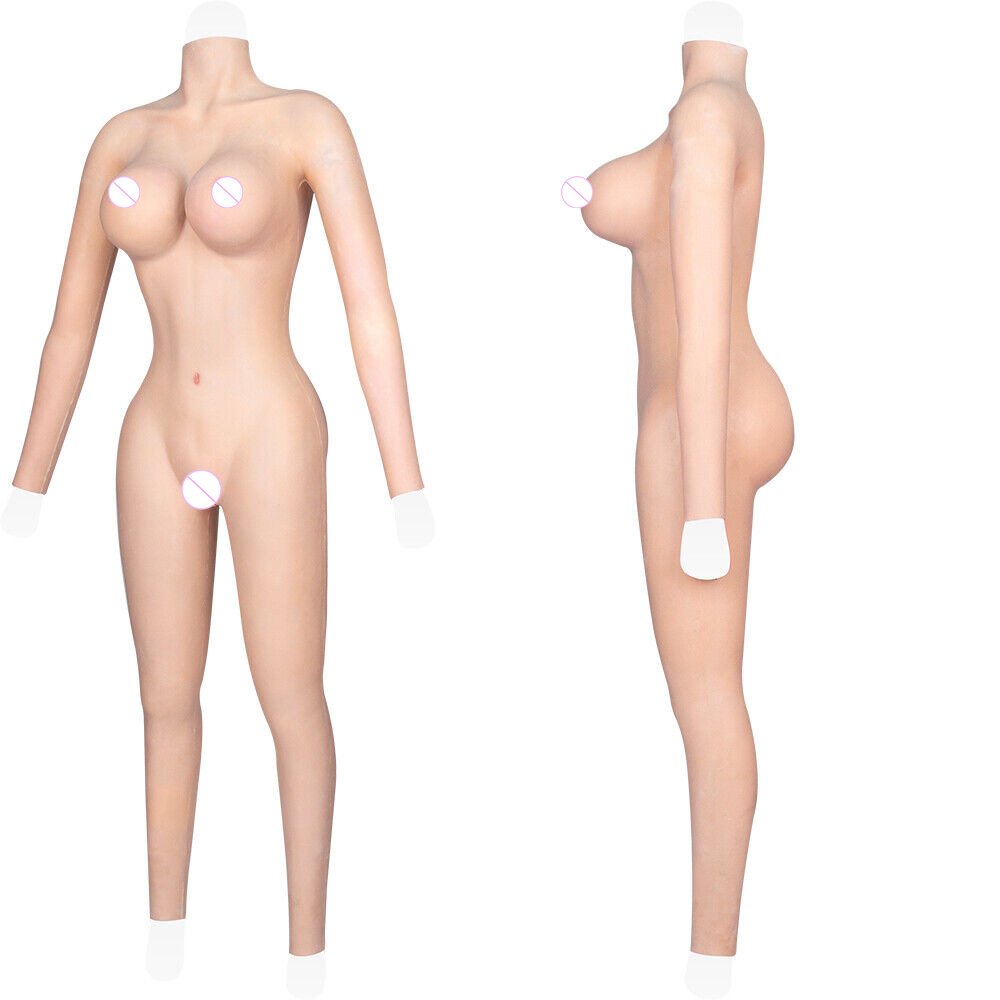 Breast Forms Nine-point Conjoined Full Body Suit Silicone Breast Plate Crossdresser D Cup Bodysuit With Breast Shapewear