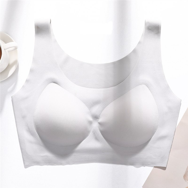 bra with no steel ring and padded back wrapped around breasts without steel ring bras for women seamless Ice silk bra
