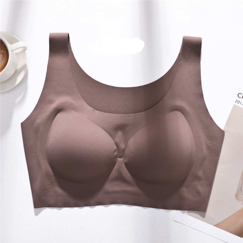 bra with no steel ring and padded back wrapped around breasts without steel ring bras for women seamless Ice silk bra