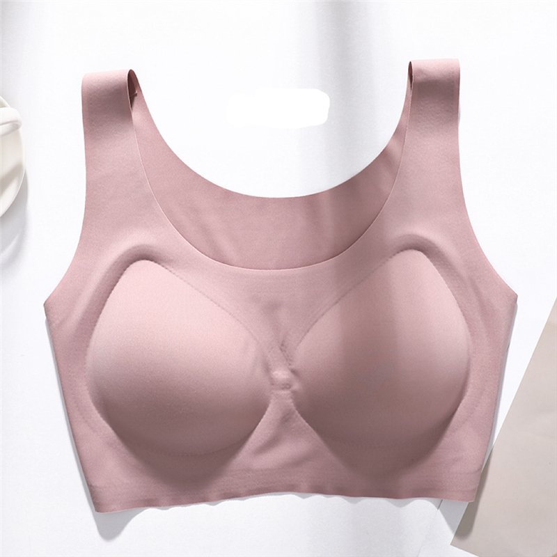 bra with no steel ring and padded back wrapped around breasts without steel ring bras for women seamless Ice silk bra