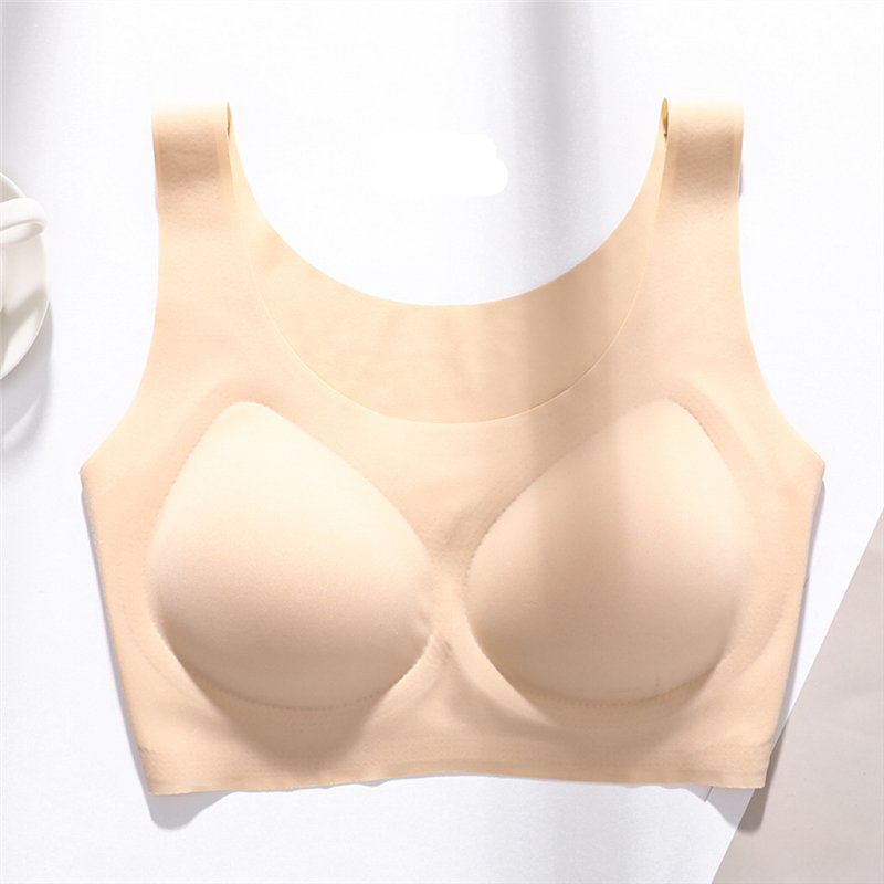 bra with no steel ring and padded back wrapped around breasts without steel ring bras for women seamless Ice silk bra