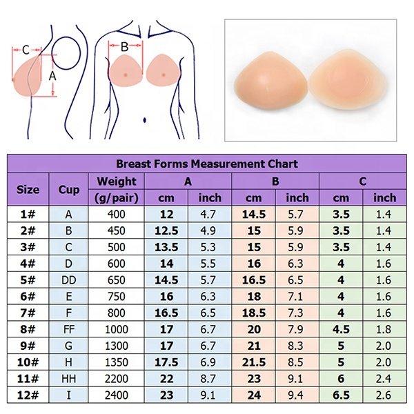 Triangle Silicone Breast Form Mastectomy Prosthesis Concave Bra Enhancer Inserts