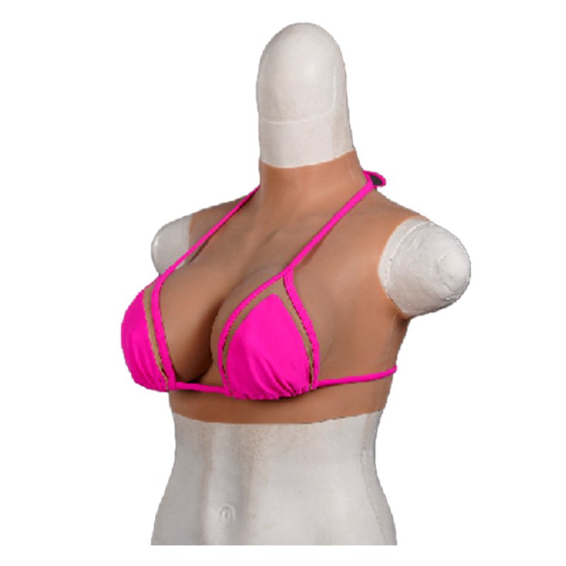 ETA High Collar Silicone filled Transgender Huge Fake Breast Forms Realistic Huge z cup Boobs Tits For Cosplay Sissy Drag Queen