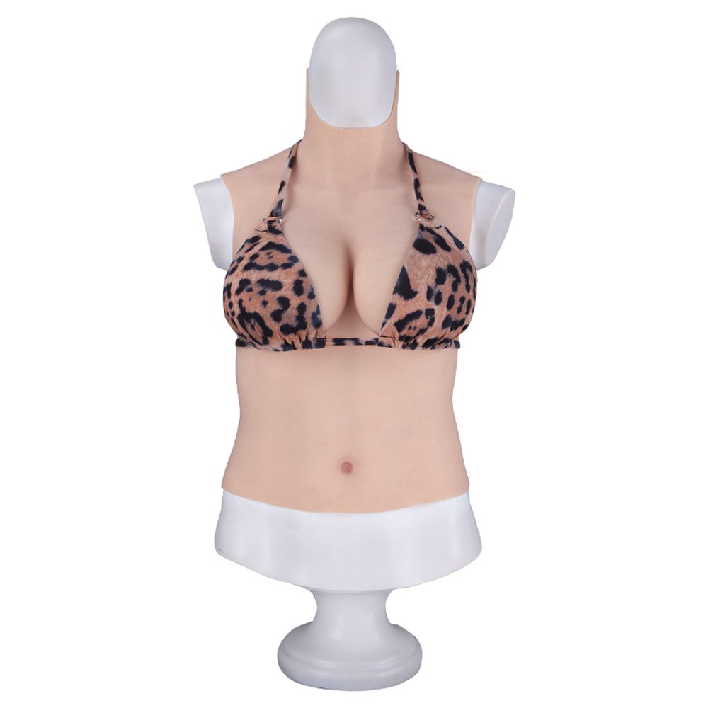 ETA Silicone No Oil High Collar Tits Crossdresser Huge Fake Boobs E cup Male to Female Breast Form for Drag Queen