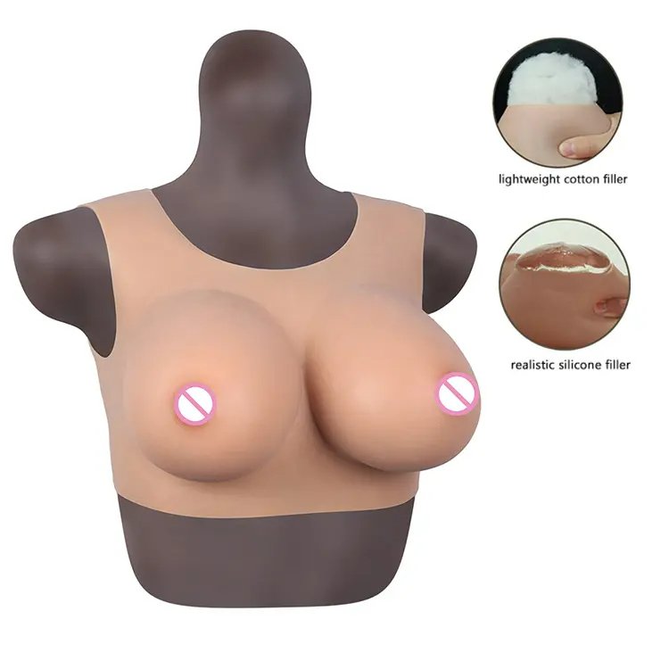 Silicone Round Collar Artificial Breast Forms Sexy Large Boobs Prosthesis for Drag Queen Shemale Transgender Crossdresser