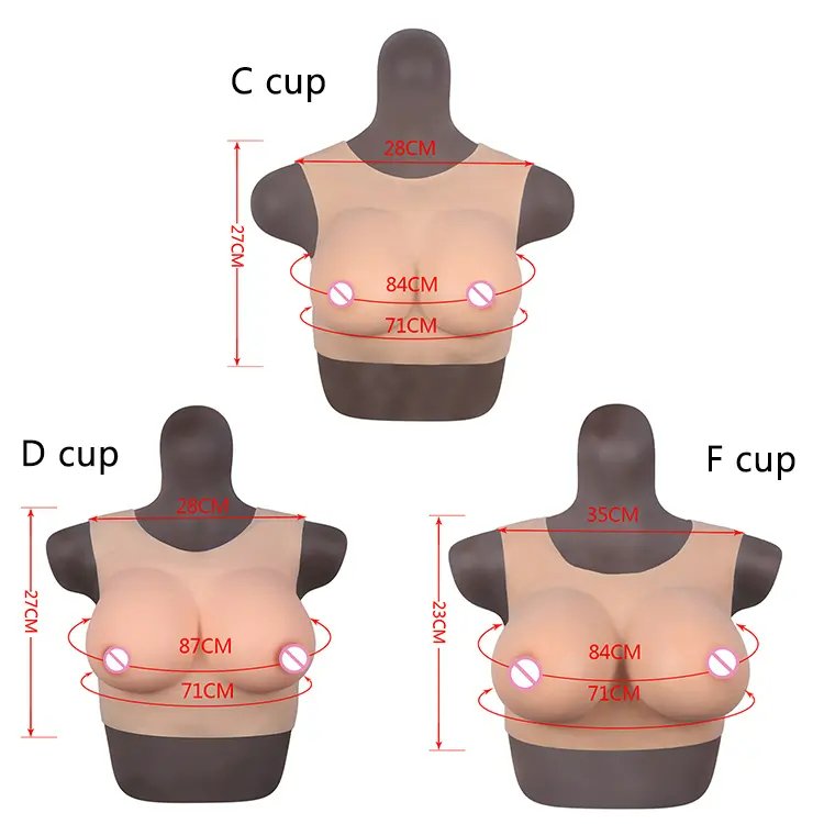 Silicone Round Collar Artificial Breast Forms Sexy Large Boobs Prosthesis for Drag Queen Shemale Transgender Crossdresser