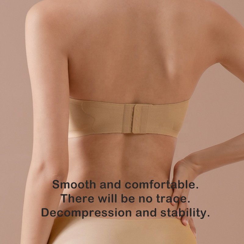 High quality shockproof padded strapless ice silk seamless bra push up fixed non-slip rubber ladies boob tube tops bra for women