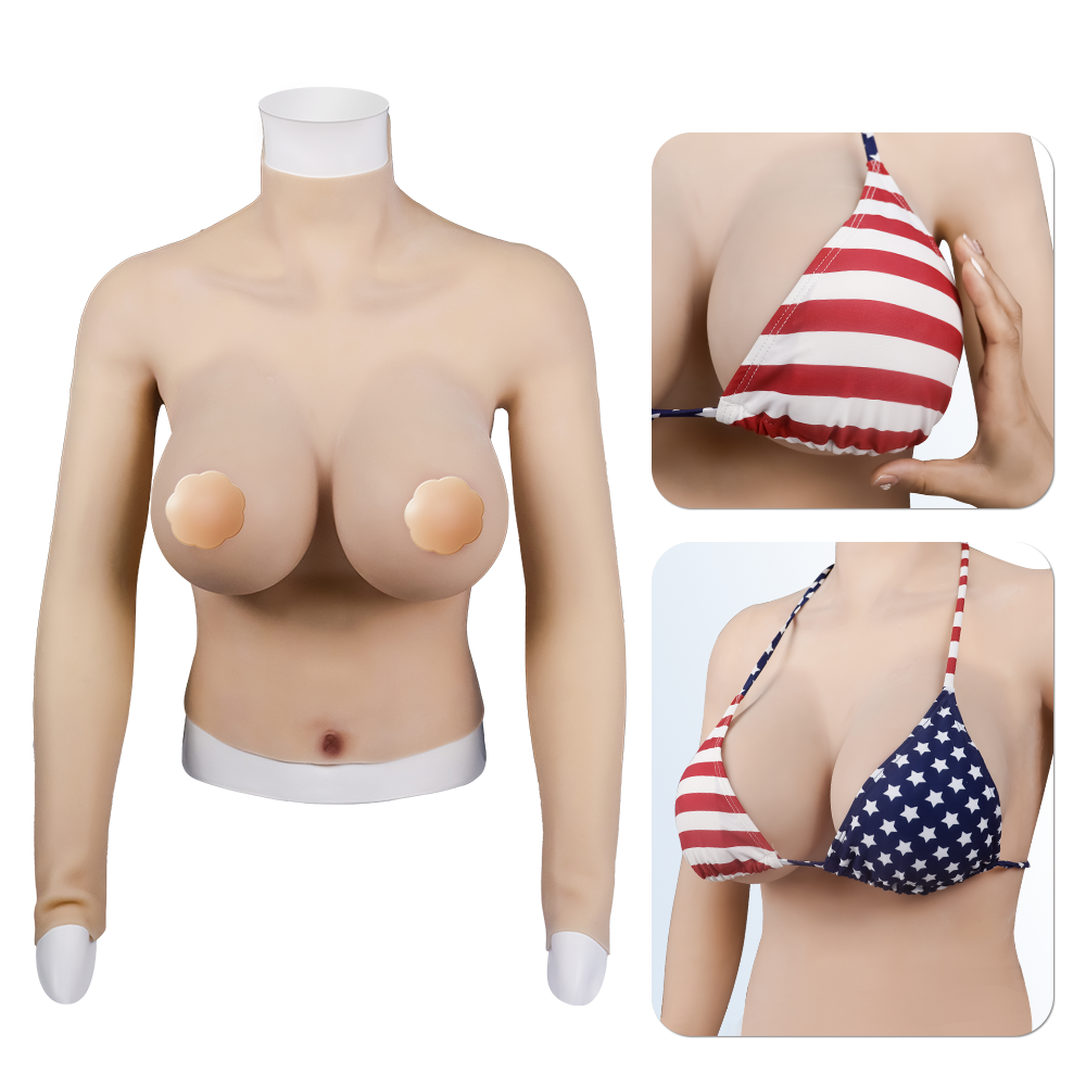 Male To Female Crossdrssing Silicone Breast Forms With Arms For Trans Shemale Drag Queen Chest Silicon Mtf Fake Boobs Big Tits