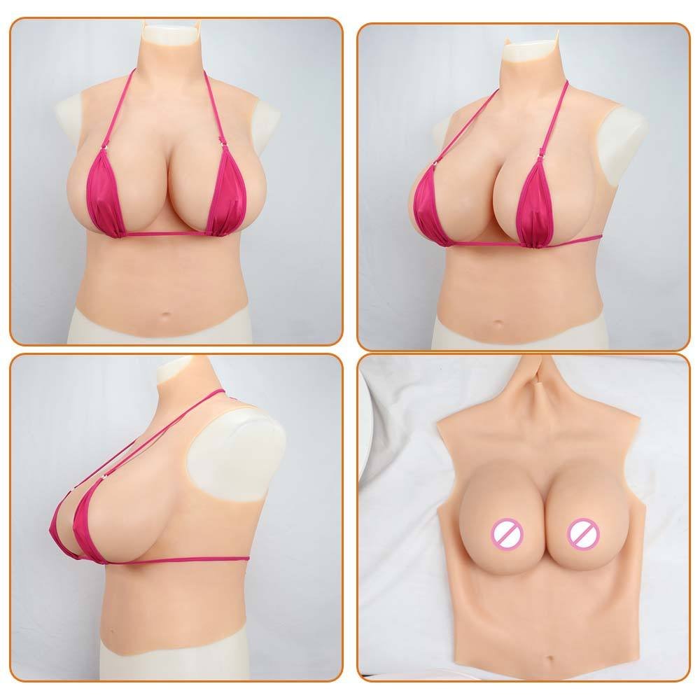 Unisex Silicone Half Body Breast Forms Man to Woman Transgender False Underwear Huge Size for Drag Queen Crossdresser