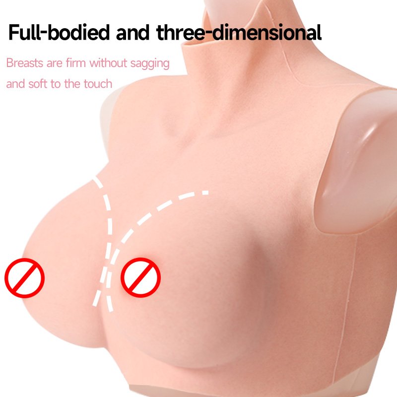 High Collar Silicone Artificial Breast Forms Sexy Large Boobs Prosthesis For Drag Queen Shemale Transgender Crossdresser