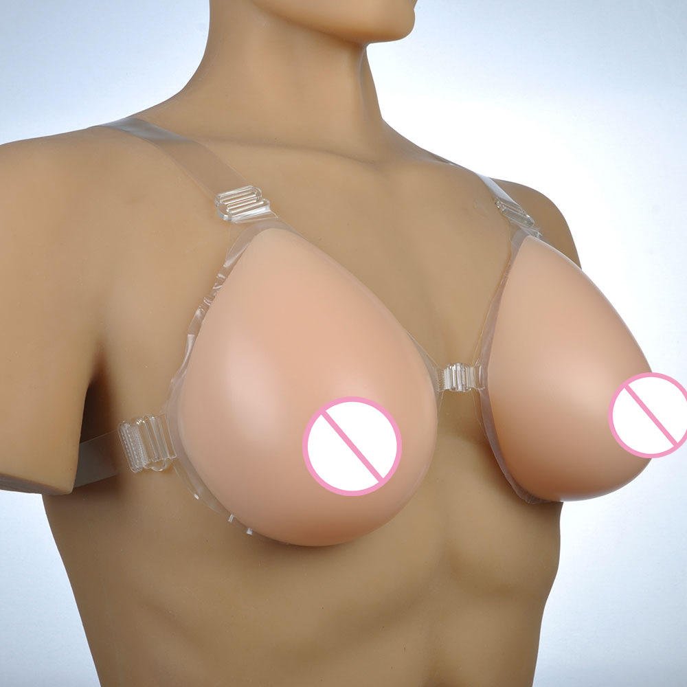 Super Soft Adjustable Shoulder Straps Water-drop Shape Fake Boobs Silicone Breast Forms for Women Mastectomy Transgender