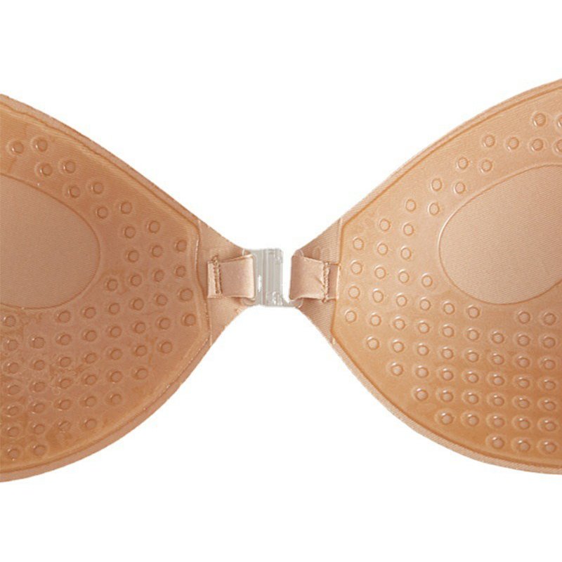 Factory wholesale strapless reusable push up sticky invisible bra for deep V dresses