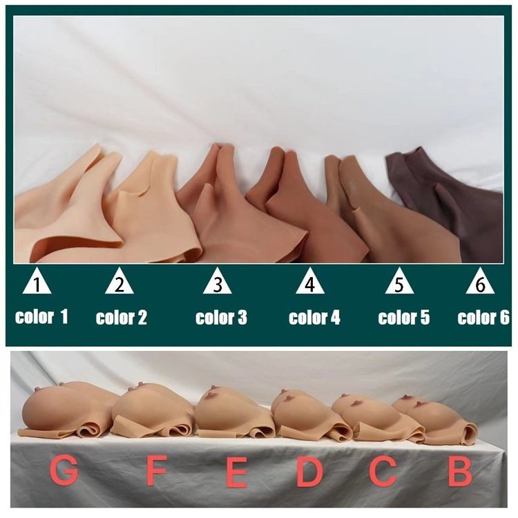 Silicone Breast Form Round Collar Breastplate Artificial Breast for Crossdresser Transgender Drag Queen Shemale