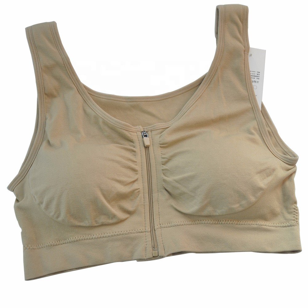Hot Sell Latest Design Hot Sexy Plus Size Front Closure Zipper Wireless Seamless High Impact Sports Yoga Singlet Pushup Bra Vest