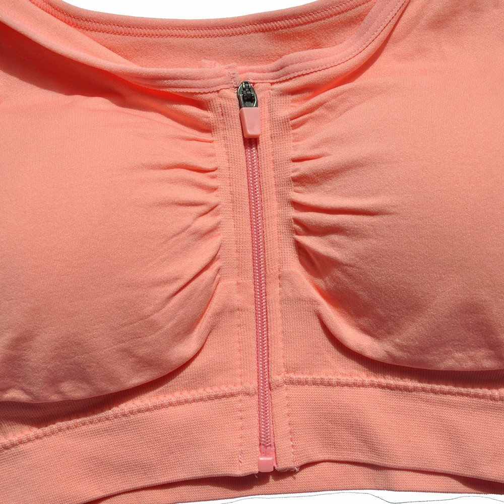 Hot Sell Latest Design Hot Sexy Plus Size Front Closure Zipper Wireless Seamless High Impact Sports Yoga Singlet Pushup Bra Vest