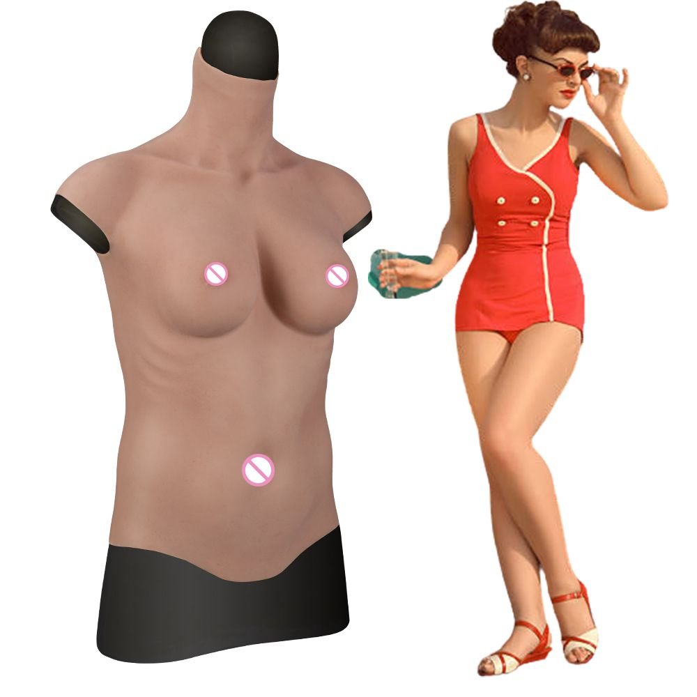 URCHOICE realistic crossdresser false silicone boobs artificial fake breast form for men fake bust CD TD transvestite male
