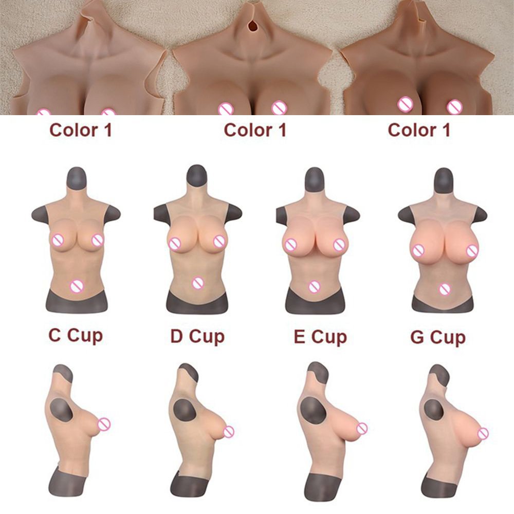 URCHOICE realistic crossdresser false silicone boobs artificial fake breast form for men fake bust CD TD transvestite male