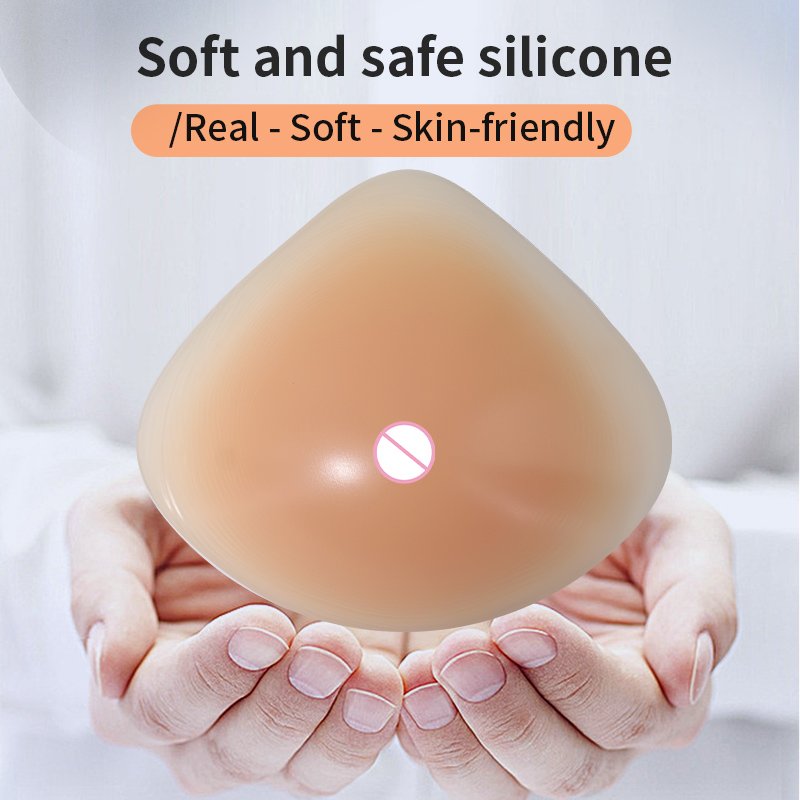 XXM New Arrivals Temperature Cntrolled Prosthetic Breast Form Safe Silicone Breast Form Triangle Prosthesis Bra Pad