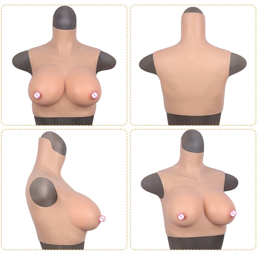 URCHOICE Artificial transvestite cotton fake breast form crossdresser drag queen CD TD transgender huge boobs breast prostheses